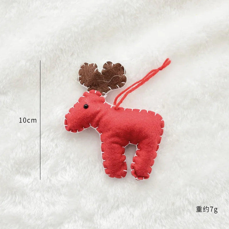 Christmas Tree Snowflake Gift Decoration Pendant Wool Felt Gingerbread Handmade DIY Accessories Christmas New Year Decoration