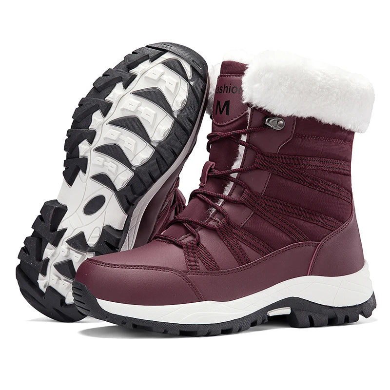 2025 Winter Snow Boots Cotton Shoes Waterproof and Cold proof Long Boots for Women Outdoor with Thick Velvet and Warmth 36-42