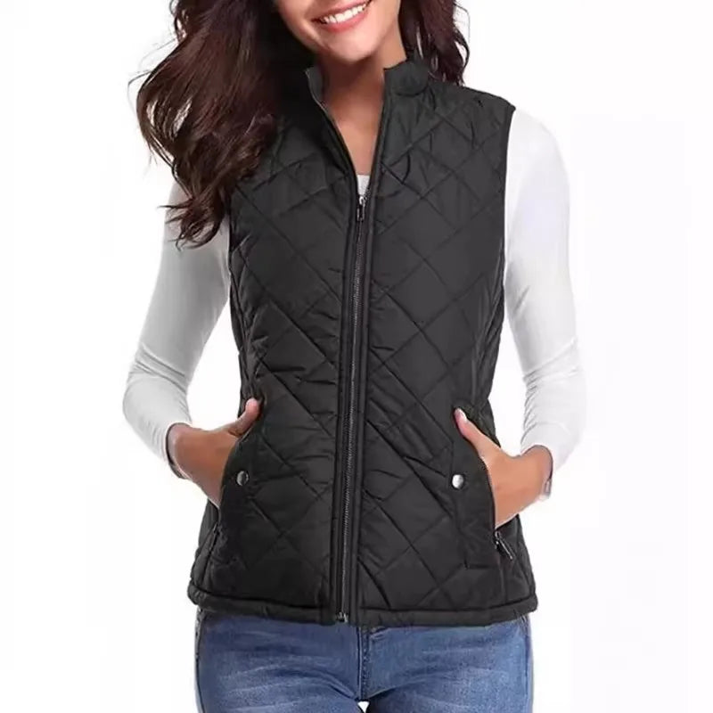 Winter Warmth Vest Soft Solid Color Sleeveless Hooded Long Vest for Women - Cozy Outwear for Cold Weather Vest