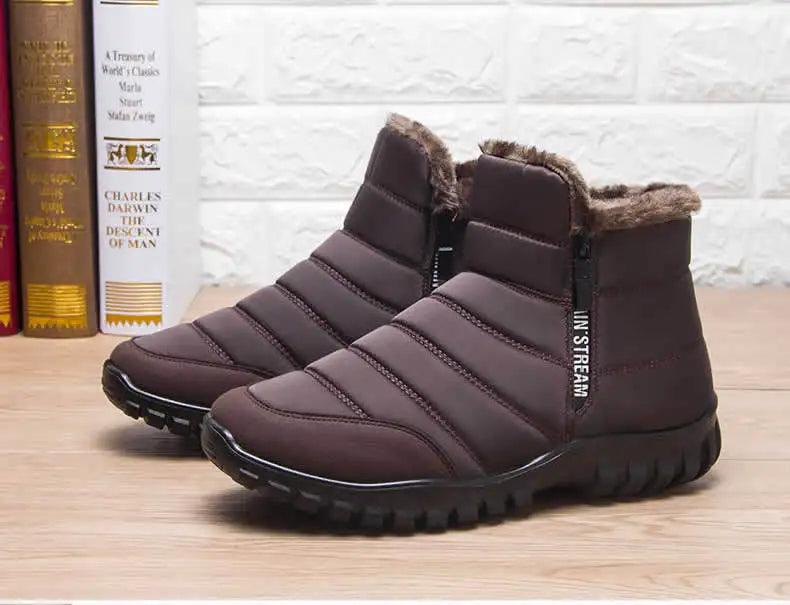 Winter shoes Men's sneakers Warm Cotton Zipper Snow Ankle Boots, Autumncasual shoes Waterproof Snow Boots free shiping shoe