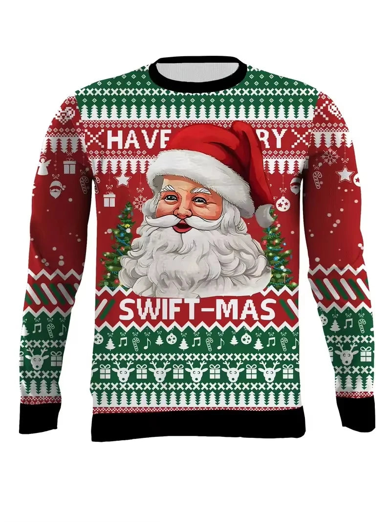 Christmas Hoodies with Santa Claus Patterns Are Perfect for Holiday Partie Street Fashion Daily Wear and Unique Holiday Costumes