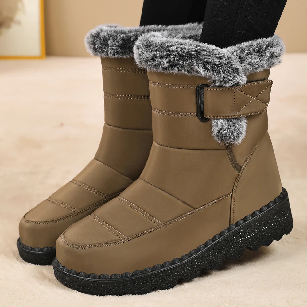Winter Elegant Solid Color Sexy Warm Snow Boots Fashionable New Comfortable Wear-resistant and Non Slip Women's Boots