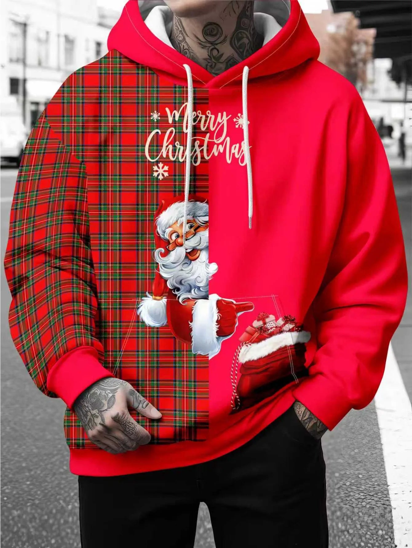 Christmas New Holiday Hoodie, Fun and Casual Fashion, Santa Claus 3D Print, New Year Fashion Sports Sweatshirt