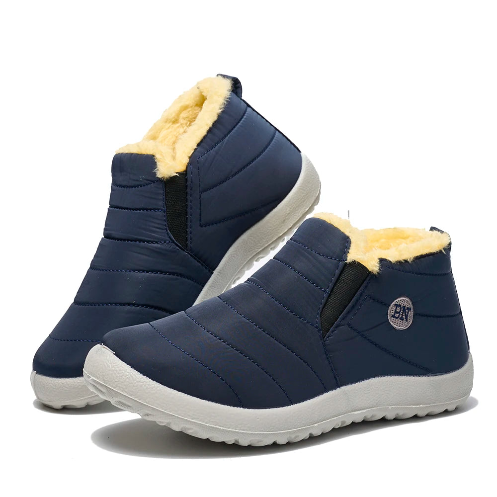 Classic Winter Men's Boots Ankle Boots WaterProof Warm Plush Round Toe Thick-soled Outdoor Casual Anti slip