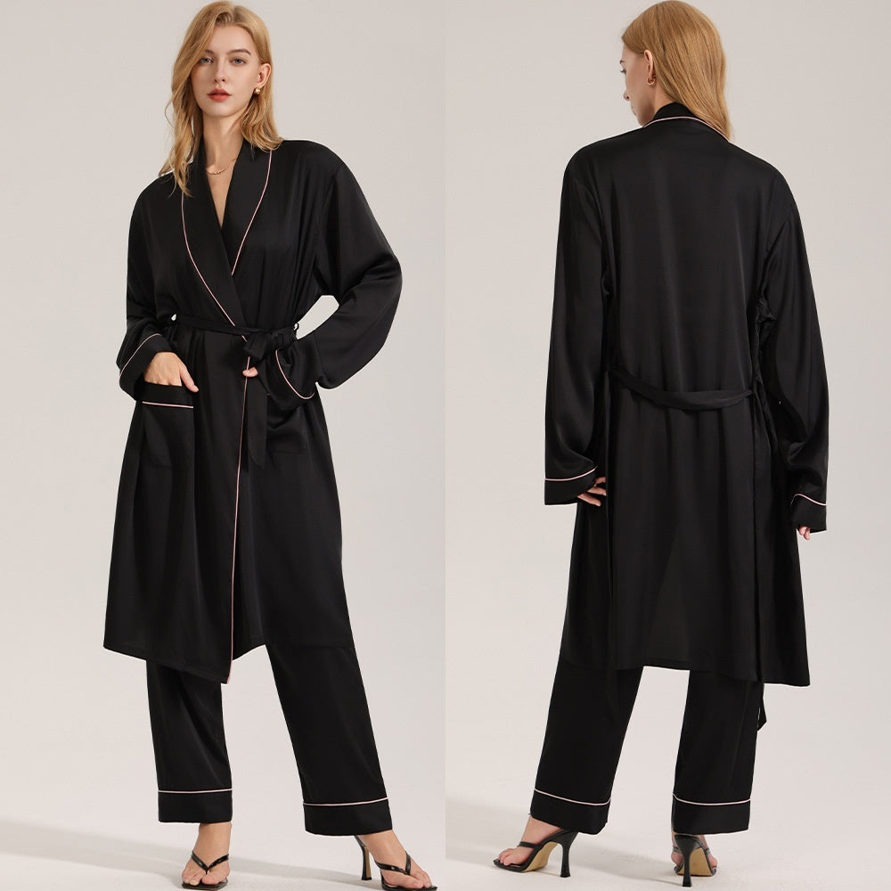 Women SpringSummer High-End Loungewear Long-Sleeve Robe
