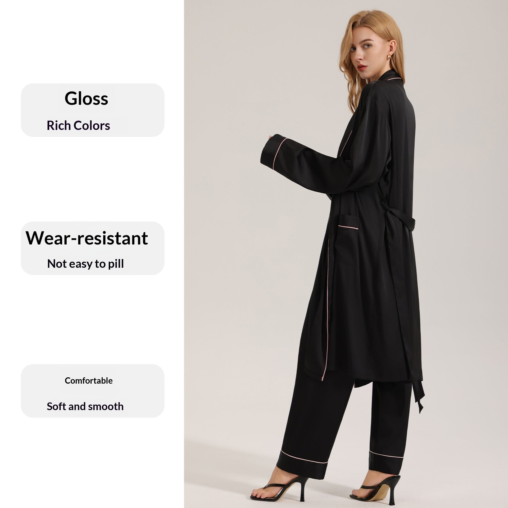 Women SpringSummer High-End Loungewear Long-Sleeve Robe