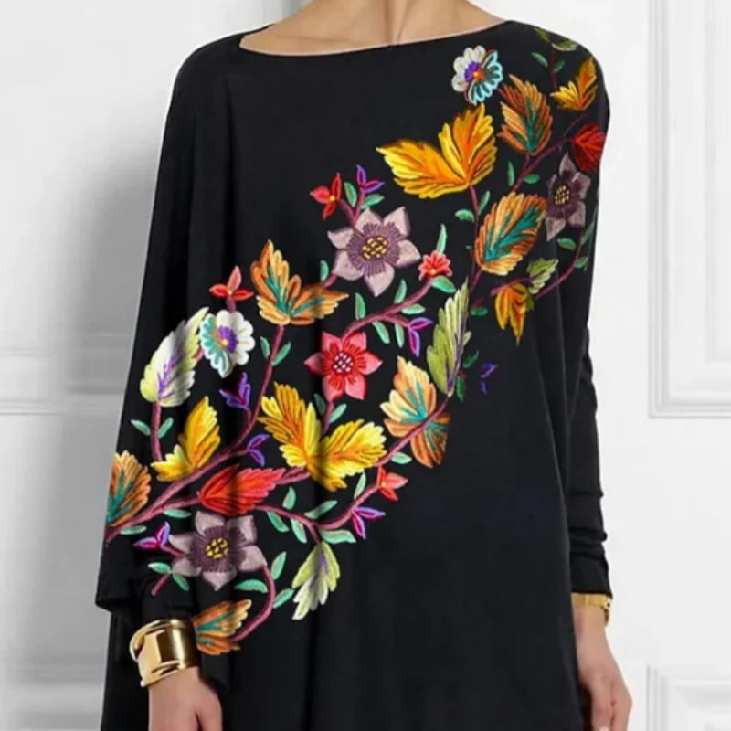 Women's Blouse Long Sleeve Tunic Tops Floral Fashion Regular Tops