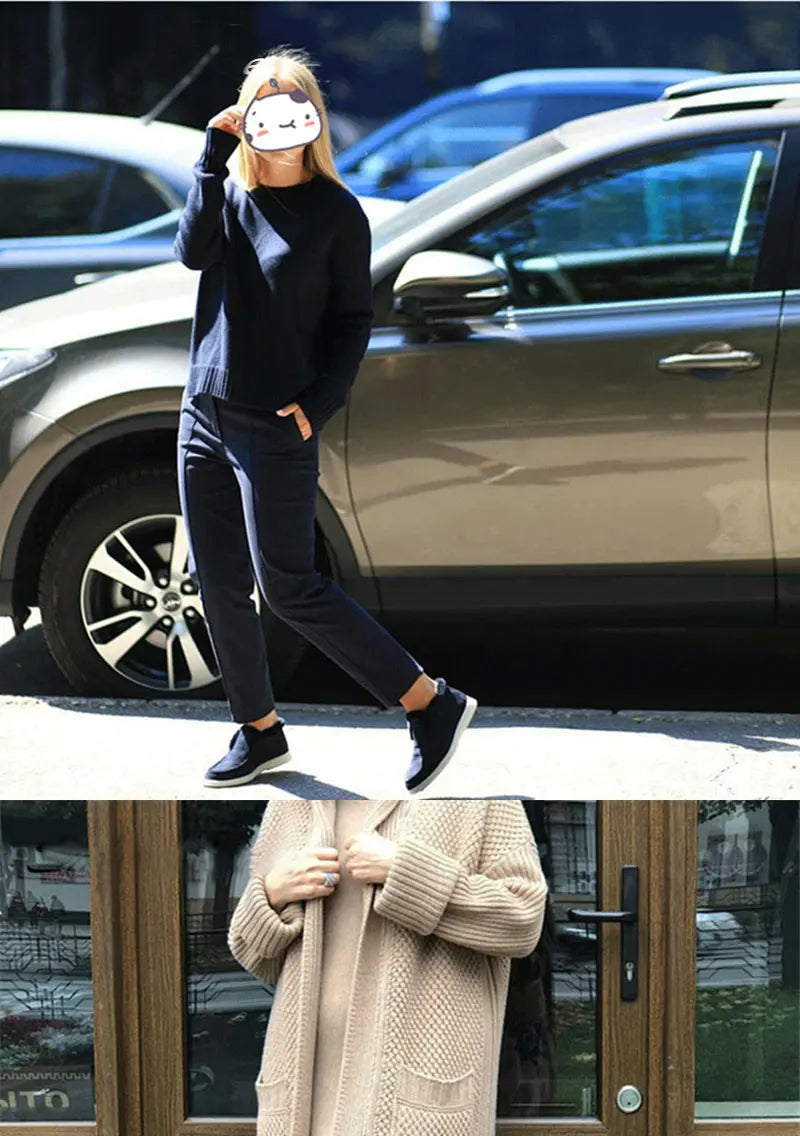 Winter Snow Boots For Women  Fur One-Piece Warm Loafers With Fleece Cuffs  Woolen Short Boots For Women  Wnter Boots