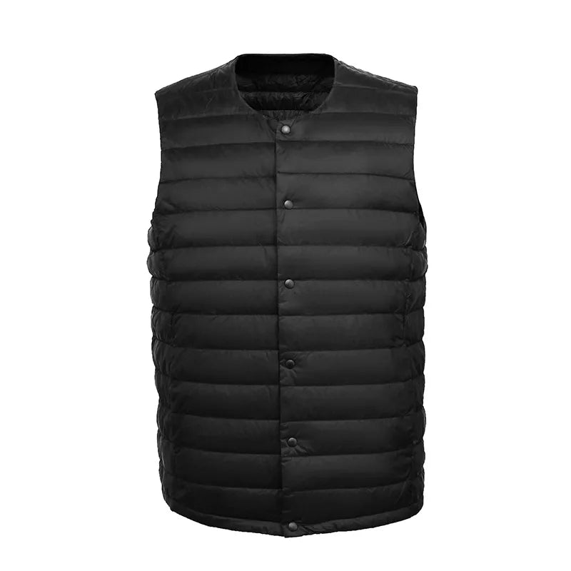 Men 90% White Down Vest Man's Clothing Ultra Light Down Waistcoat Portable Sleeveless Coat Man Winter Round Collar Warm Liner