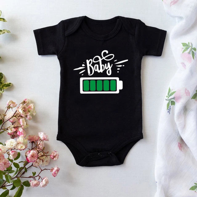 Family Matching Clothes Outfit Funny Battery Clothes Dad Mom Brother Sister T-shirt Family Look Daddy Mommy Me Baby Boy Girl Tee