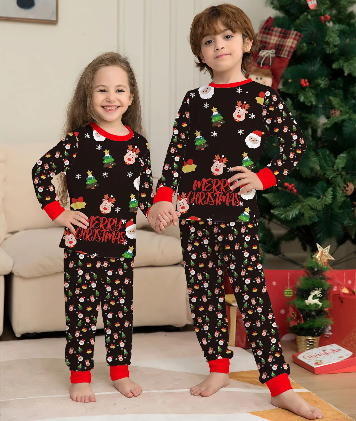 2025 Family Matching Christmas Pajamas Clothes Set Father Mother And Daughter Son Kids Matching Outfit Baby Girl Rompers Pyjamas