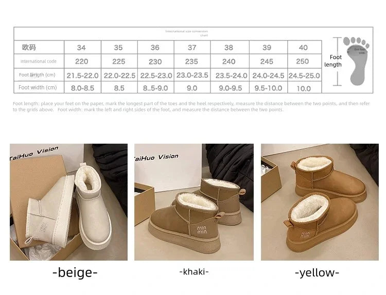 Winter fashion women's boots snow boots with fleece and fur women's shoes warm, non slip, wear-resistant, soft and comfortable