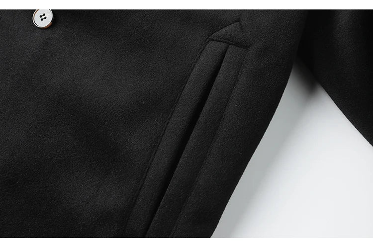 Winter Thi Woolen Navy Peacoat Outdoor Windproof Warm Inner Wool Coat Heavy Du Youth Faion Workwear Military Sle Coat