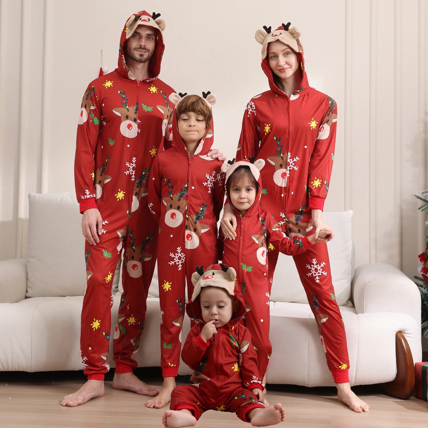 Family Christmas Pajamas Family clothing, Mom and Dad children baby jumpsuit Cute card jumpsuit overall Christmas family dress