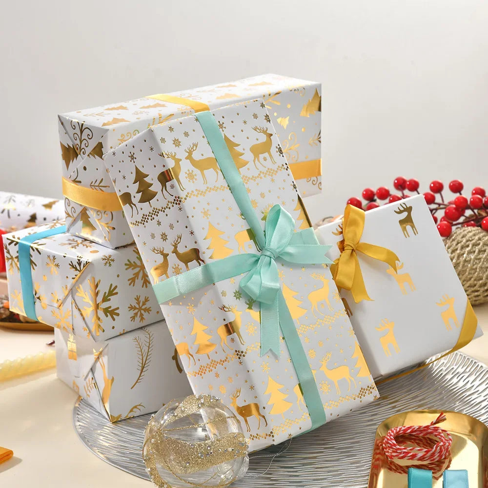Festive Glossy Wrapping Paper for Christmas Gifts