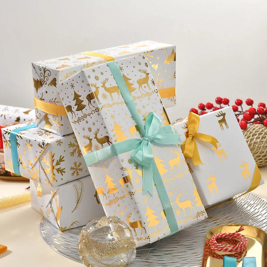 Festive Glossy Wrapping Paper for Christmas Gifts