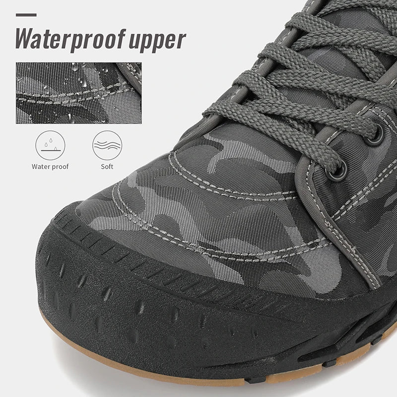 Winter Men's Snow Boots 2025 New Style Platform  Warm Fur Ankle Boots Camo Design Plush  Outdoor Non-slip Hiking Cycling Shoes