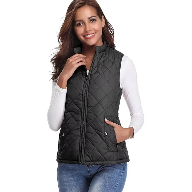 Winter Warmth Vest Soft Solid Color Sleeveless Hooded Long Vest for Women - Cozy Outwear for Cold Weather Vest