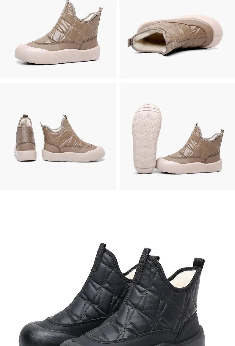 Winter boots 2025 woman warm wool fur booties waterproof lightweight mom ankle shoes warmth fur booties