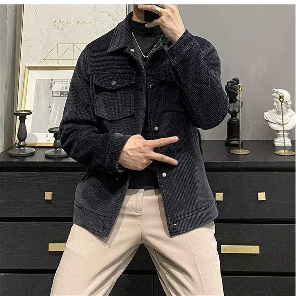 Winter Fashion coat Men's Lapel Autumn  Winter New Corduroy Jacket men clothing men jacket men clothing y2k tops Jacket Men's