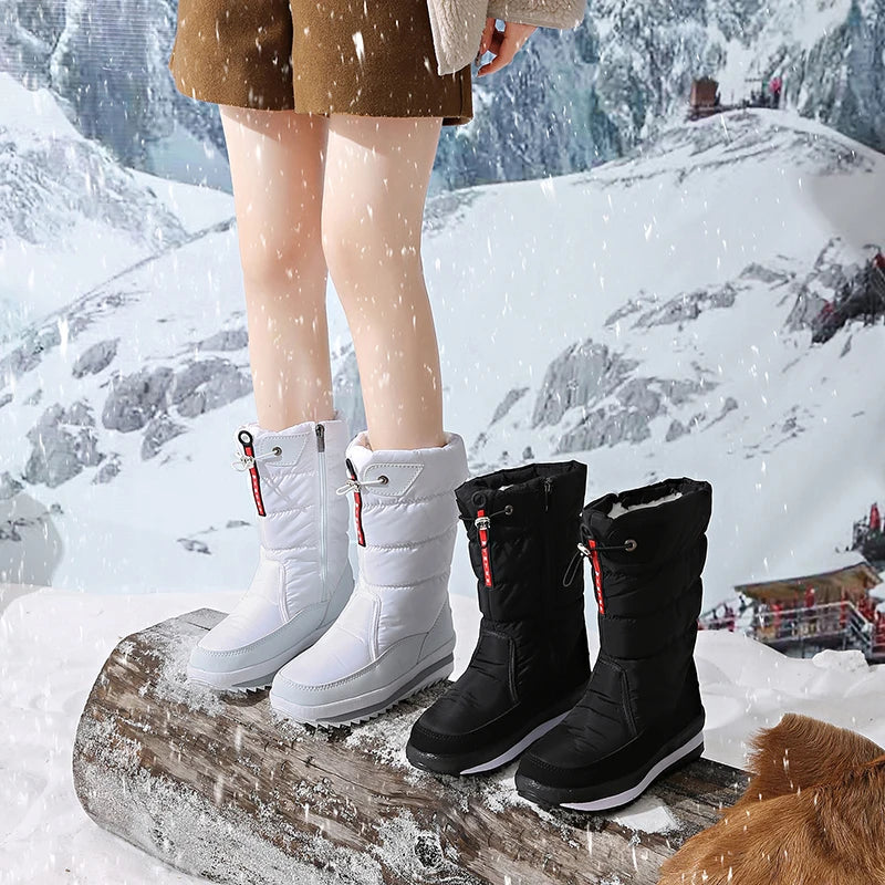 Autumn and Winter Cold-Proof Snow Boots for Men and Women, New Style, Fleece-Lined, Thickened, Non-Slip Cotton Shoes, Waterproof, Warm, High-Top Boots