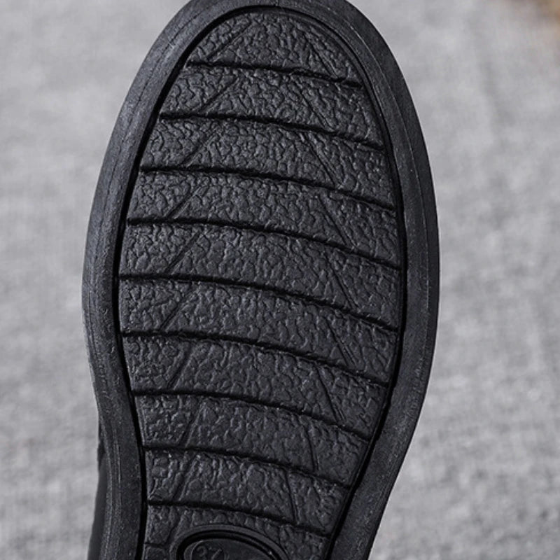 Winter Women Boots Leather Boots Warm Waterproof Cotton Shoes Soft Sole Plush Outdoor Snow Boot Non-slip Comfortable Ankle Boots