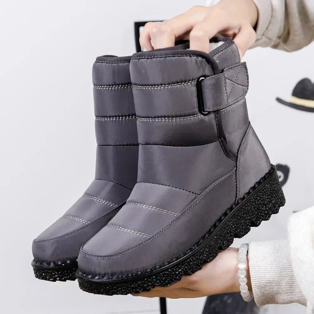 Waterproof Winter Boots for Women 2025 New Faux Fur Long Plush Snow Boots Woman Platform Shoes Warm Cotton Couples Ankle Boots
