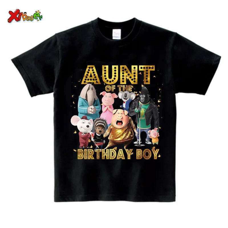 Family Matching Outfits Boys Birthday Party Shirt  Personalized Name 1st 10th Family Birthday Party Outfits Golden Shiny Outfits