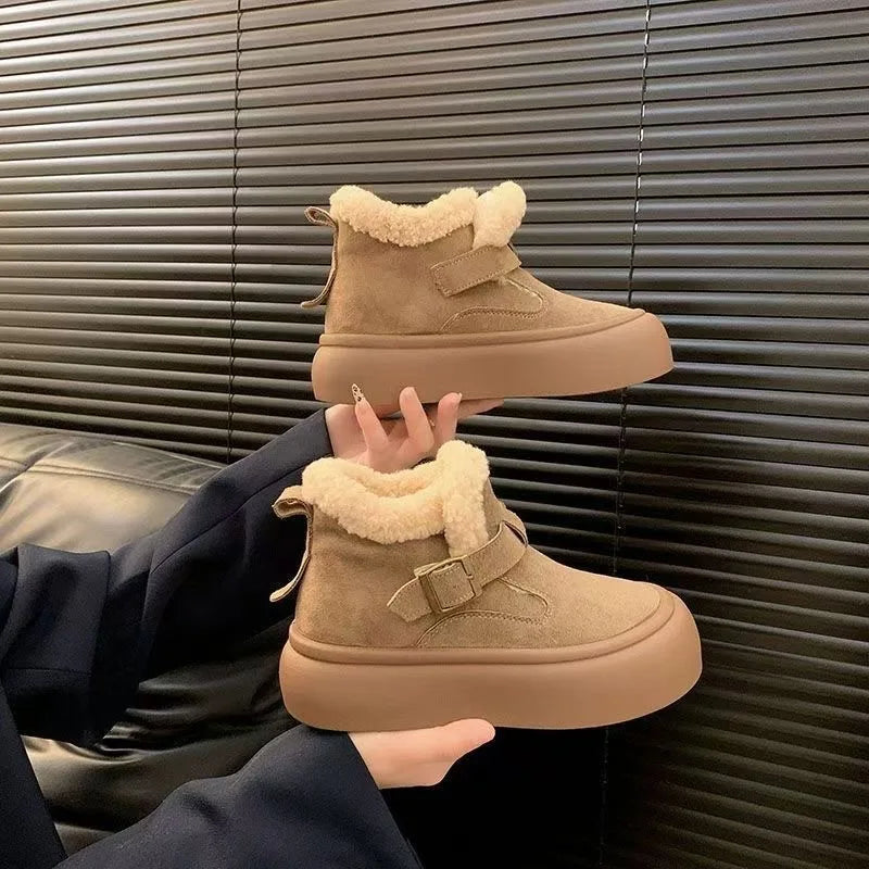 Winter snow boot casual cotton slipper cotton shoes outer wear bag heel thick sole home plush outer wear versatil non-slip