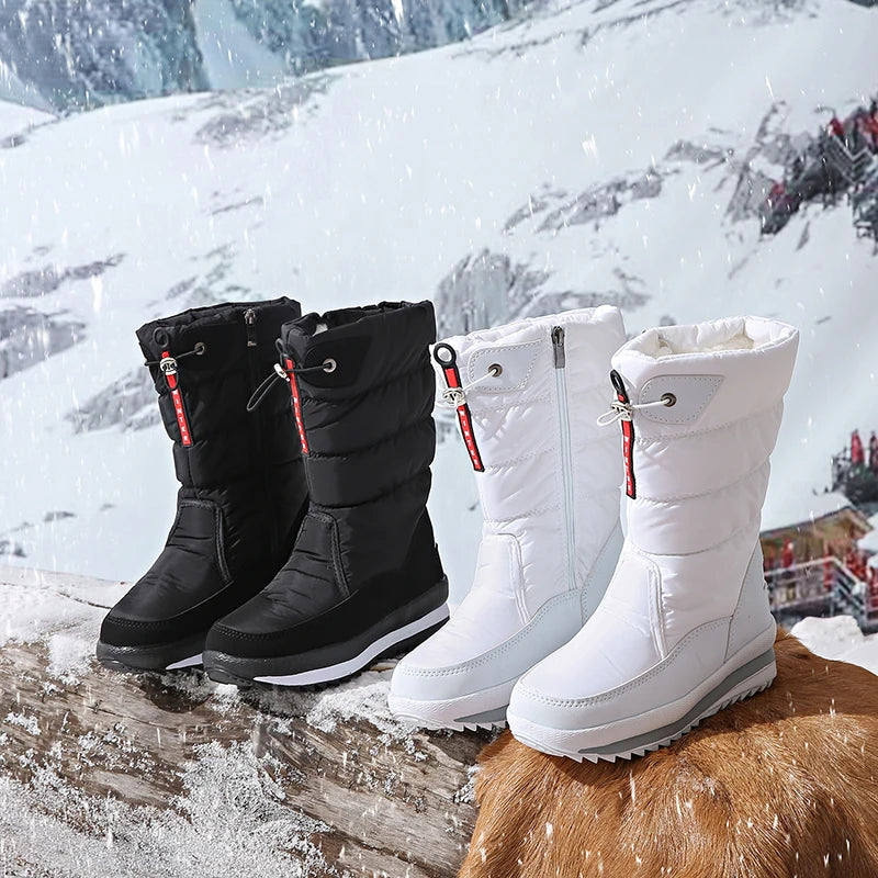 Autumn and Winter Cold-Proof Snow Boots for Men and Women, New Style, Fleece-Lined, Thickened, Non-Slip Cotton Shoes, Waterproof, Warm, High-Top Boots
