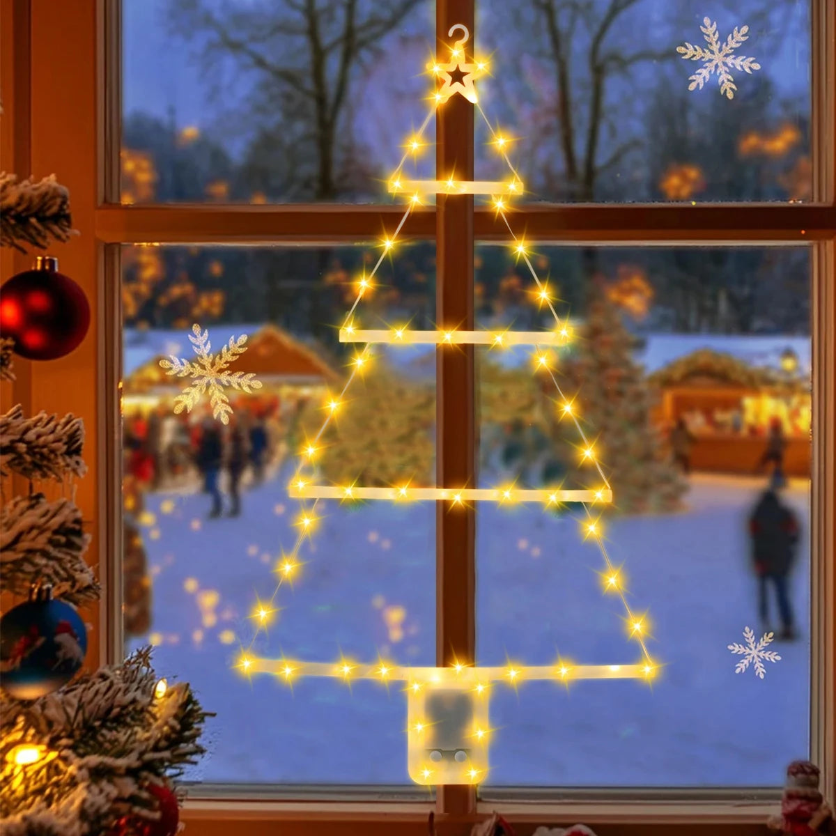 Christmas Tree Warm LED Ladder Lights Navidad Natal Noel Light Garland Merry Christmas Decorations For Home 2024 New Year 2025