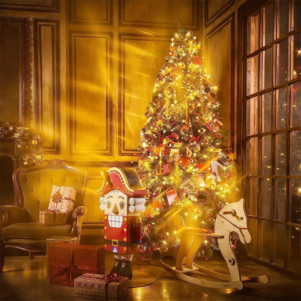 Festive Outdoor Christmas Garland & Tree Star Lights