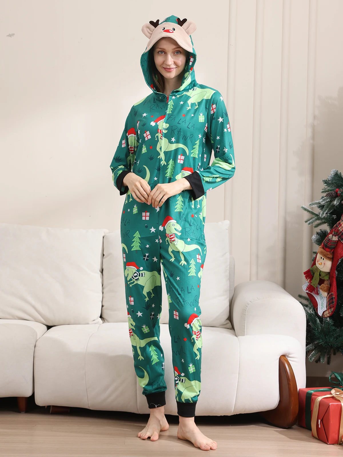 Family Christmas Pajamas Family clothing, Mom and Dad children baby jumpsuit Cute card jumpsuit overall Christmas family dress