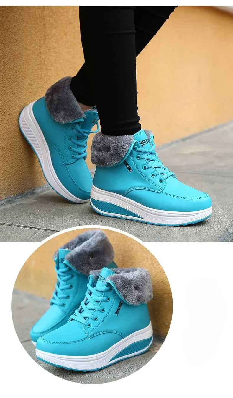 Womens Winter Snow Boots Warm Comfortable Non Slip Flat with  for Outdoor   women's shoes