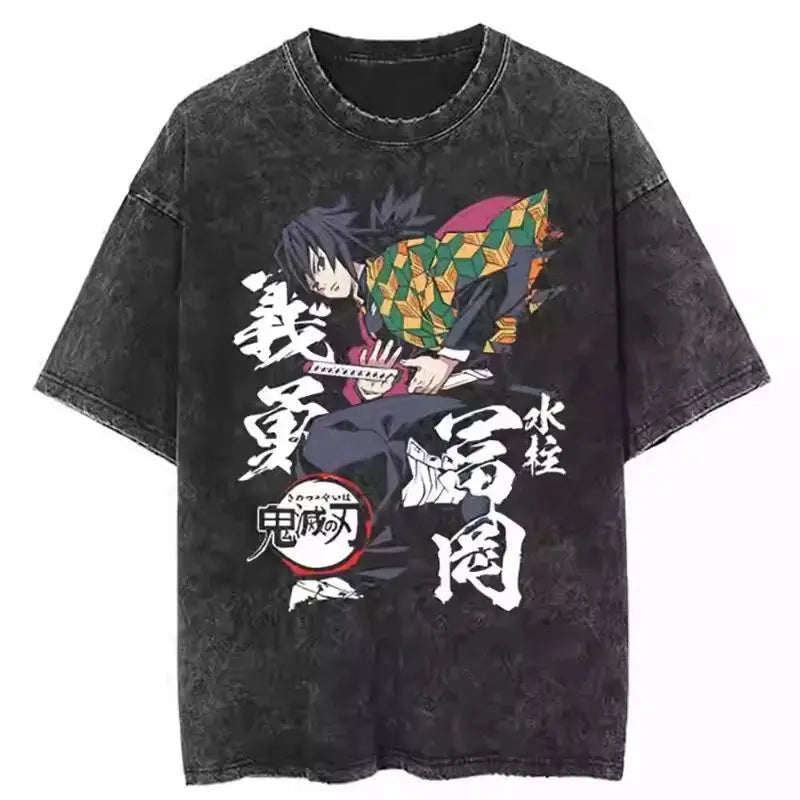 Mens Clothes New Arrival  Tee Shirt Homme Graphic T-Shirts Men Tshirt for Men Ropa Hombre Japanese Anime Graphic Washed 61351