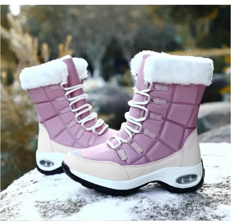 Women Winter Boots Women's Keep Warm Mid-Calf Snow Boots Women Hiking Boots High Quality Comfortable Air Cushion Women Boot