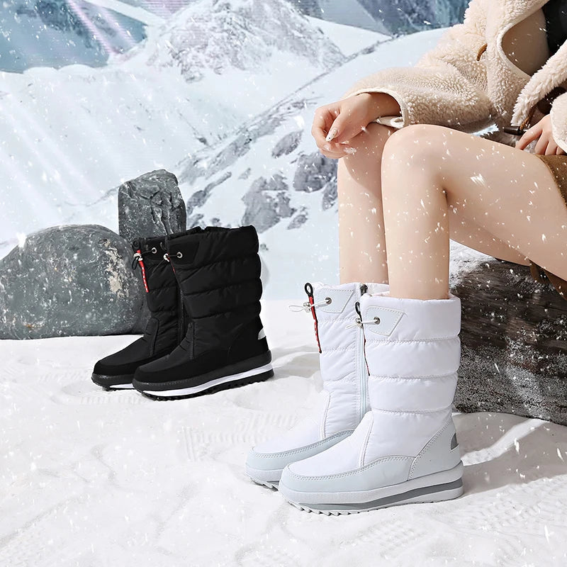 Autumn and Winter Cold-Proof Snow Boots for Men and Women, New Style, Fleece-Lined, Thickened, Non-Slip Cotton Shoes, Waterproof, Warm, High-Top Boots