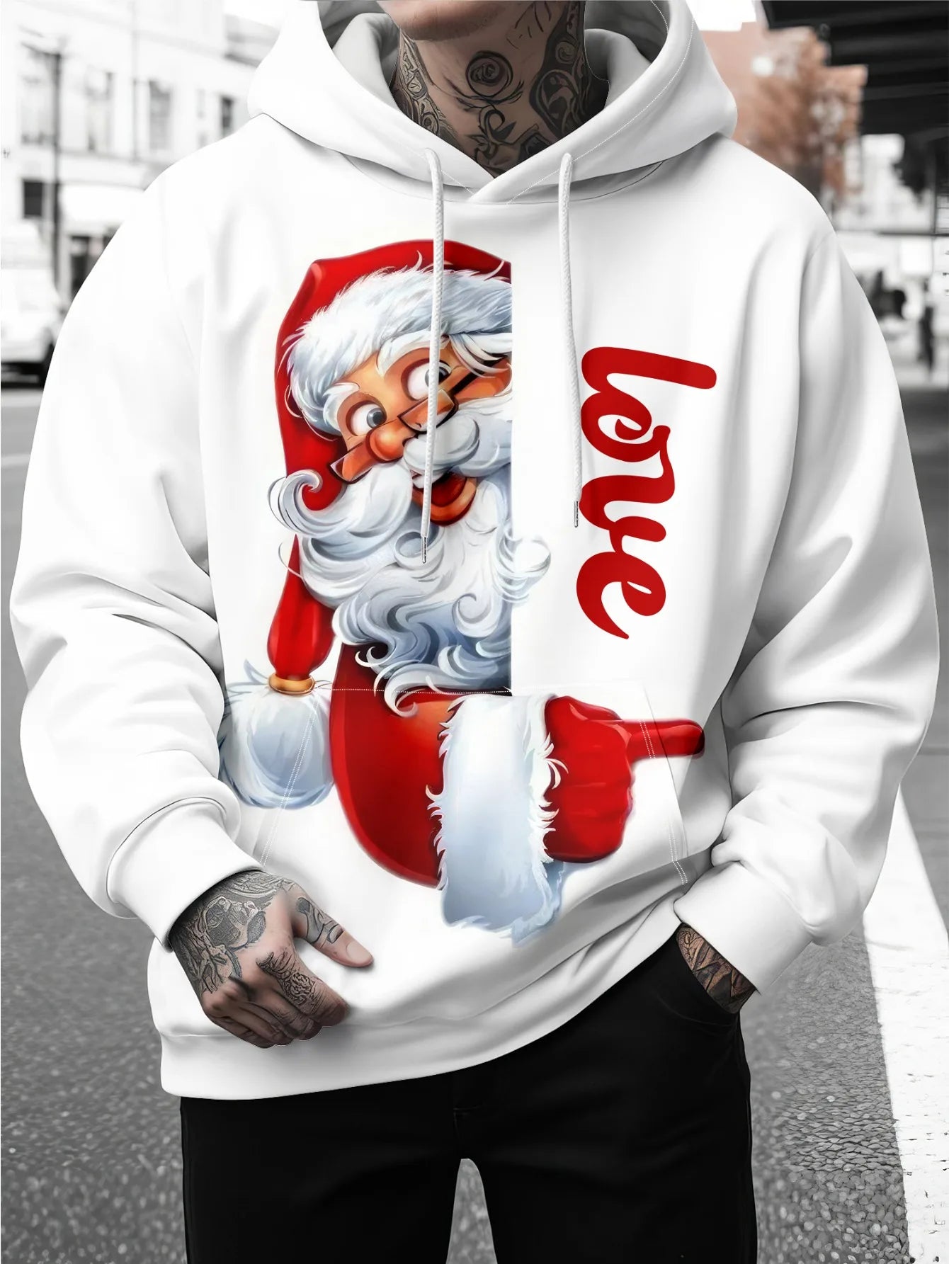 Christmas New Holiday Hoodie, Fun and Casual Fashion, Santa Claus 3D Print, New Year Fashion Sports Sweatshirt