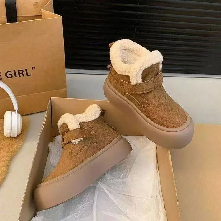 Winter snow boot casual cotton slipper cotton shoes outer wear bag heel thick sole home plush outer wear versatil non-slip