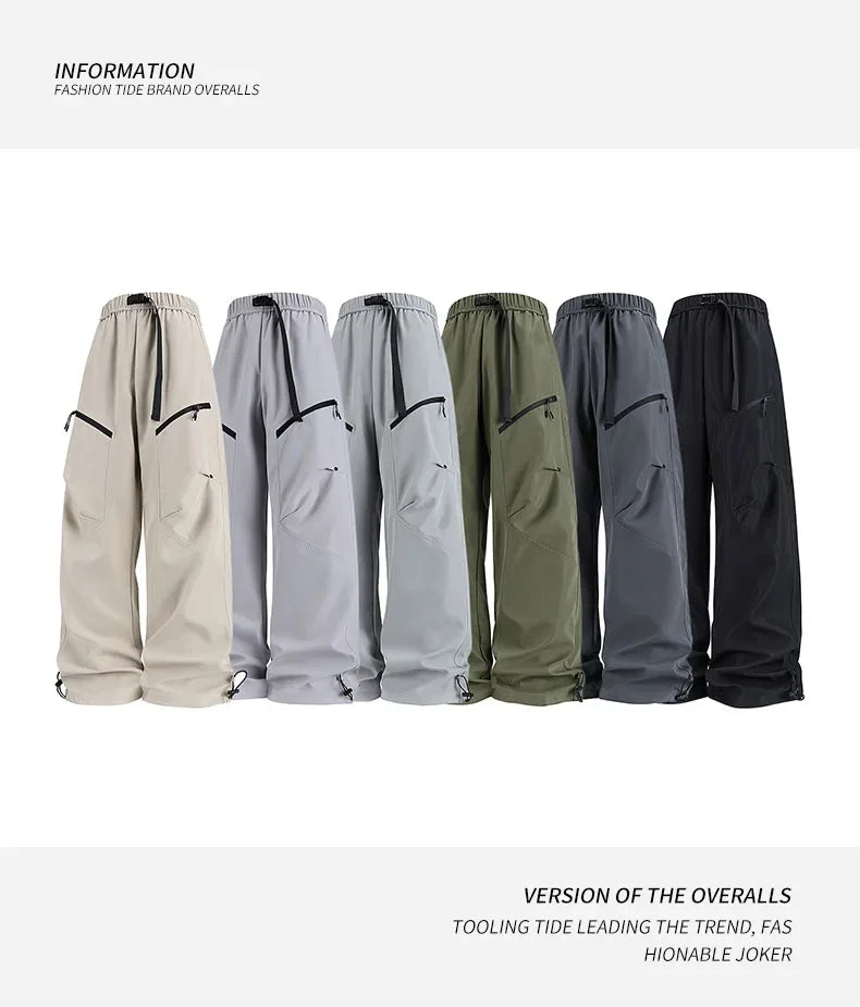 Thin workwear pants for men 2025 new style summer loose straight-leg men's pants wide-leg casual pants