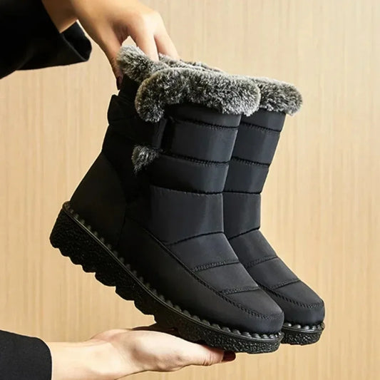 Waterproof Winter Boots for Women 2025 New Faux Fur Long Plush Snow Boots Woman Platform Shoes Warm Cotton Couples Ankle Boots