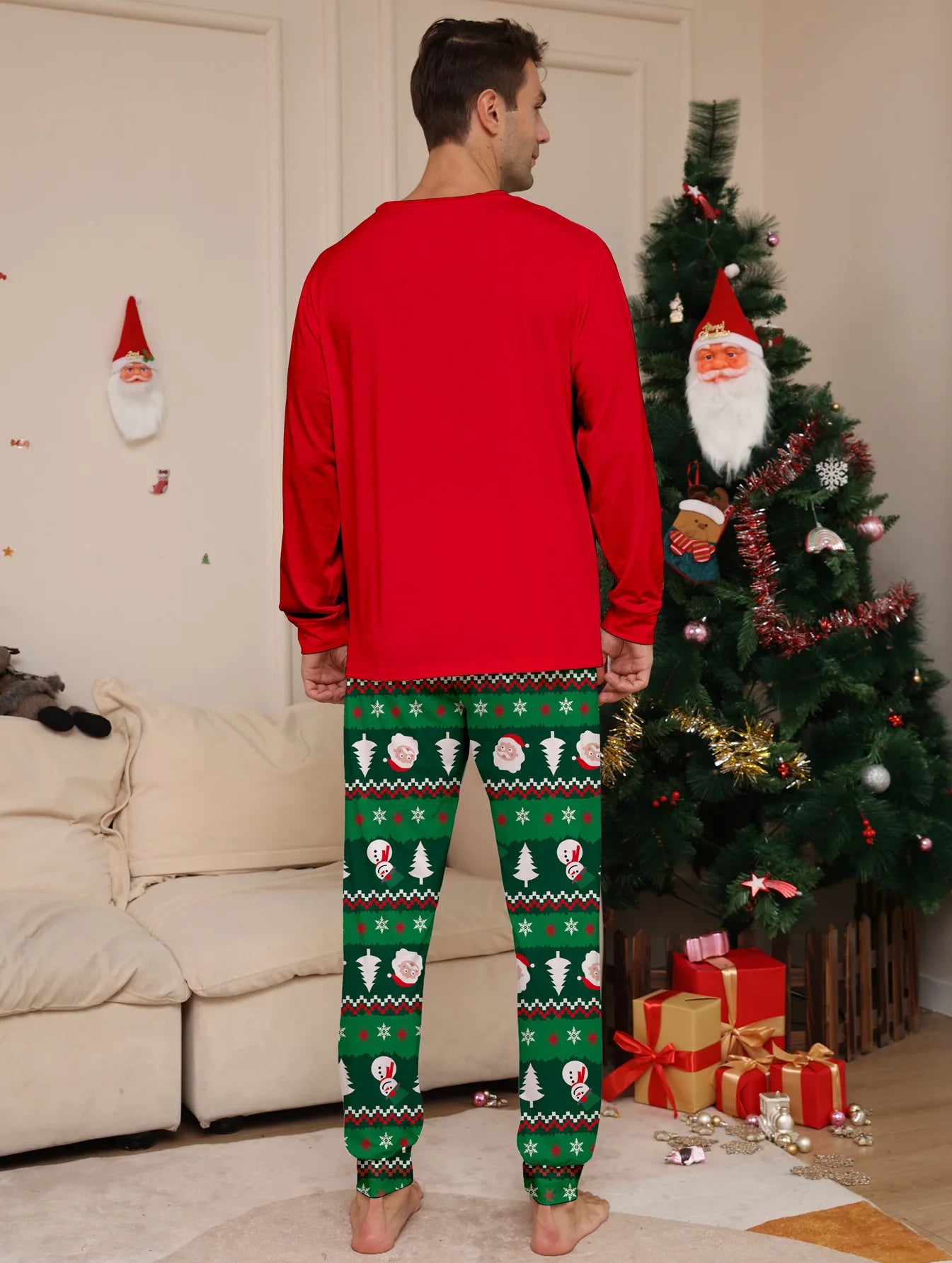 Christmas Pajamas Family Matching Outfits Mom Dad Kids 2 Piece Baby Romper Soft Sleepwear Xmas Family Look 2025 New Year Clothes