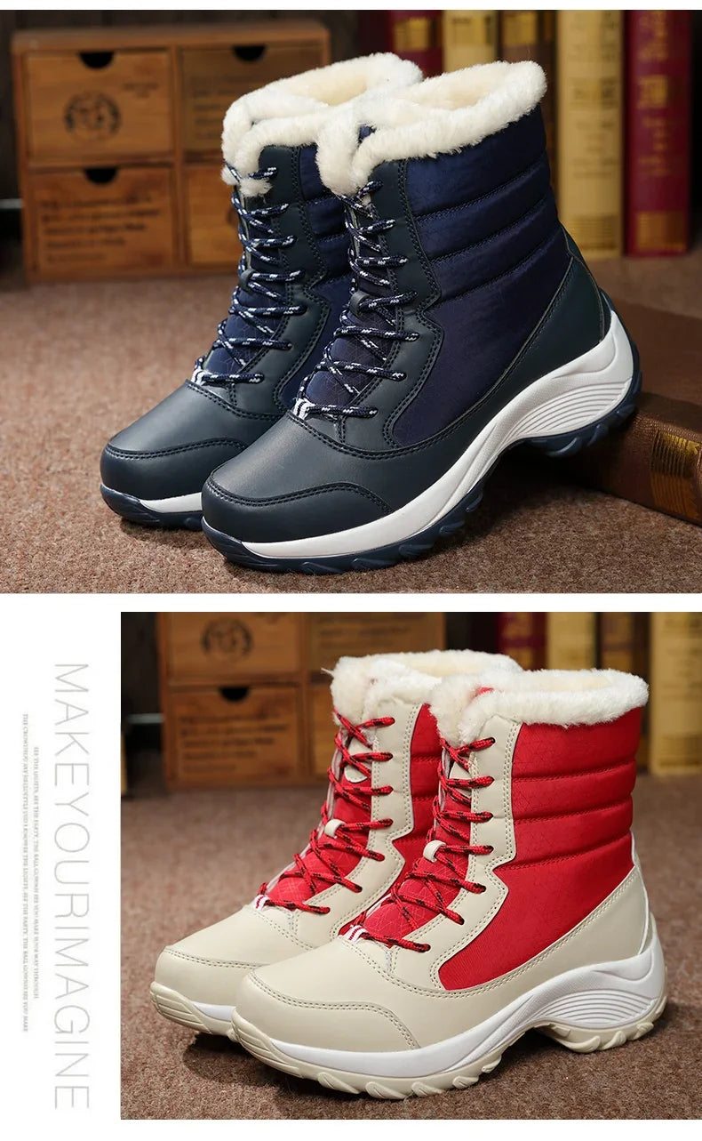 Winter Snow Boots Women Anti-slip Keep Warm Plush Comfortable Walking Shoes Breathable Outdoor Casual Sneakers Women