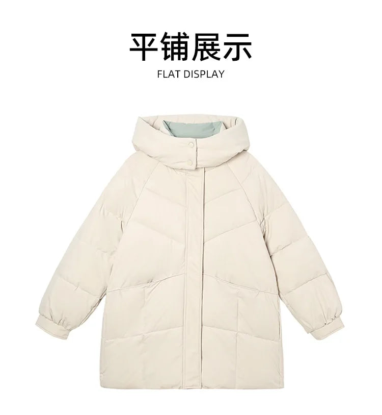 Winter New Down Long Jacket Women Warm Hooded Women's Cotton Padded Puffer Coat Fashion Temperament Overcoat Top