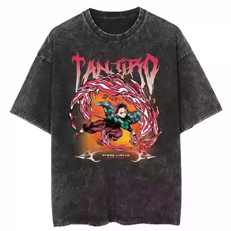 Mens Clothes New Arrival  Tee Shirt Homme Graphic T-Shirts Men Tshirt for Men Ropa Hombre Japanese Anime Graphic Washed 61351