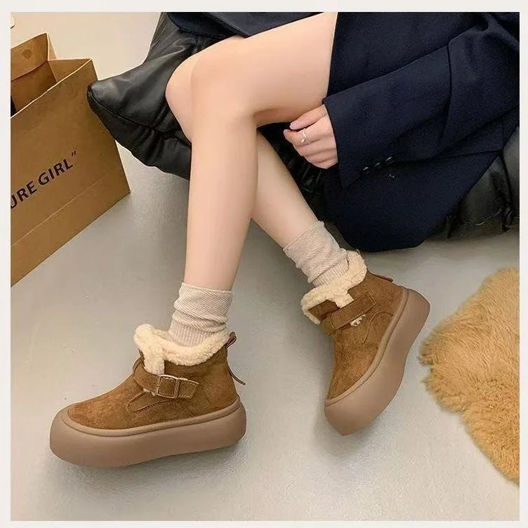 Winter snow boot casual cotton slipper cotton shoes outer wear bag heel thick sole home plush outer wear versatil non-slip