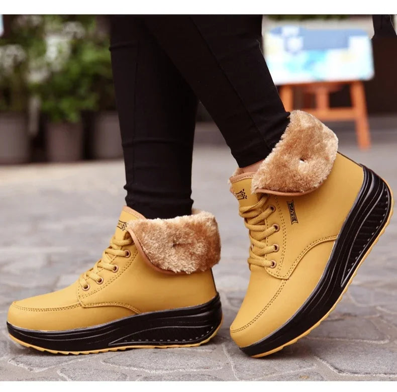 Womens Winter Snow Boots Warm Comfortable Non Slip Flat with  for Outdoor   women's shoes