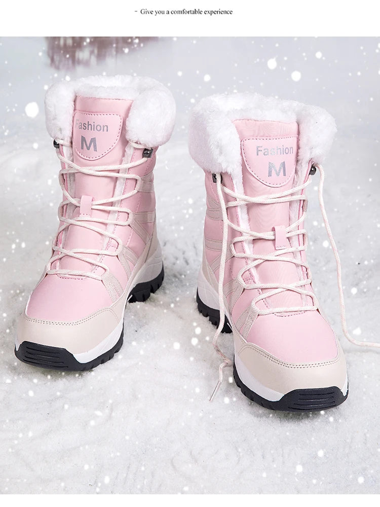 2025 Winter Snow Boots Cotton Shoes Waterproof and Cold proof Long Boots for Women Outdoor with Thick Velvet and Warmth 36-42