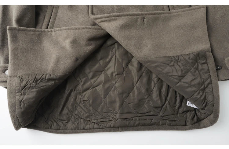 Winter Thi Woolen Navy Peacoat Outdoor Windproof Warm Inner Wool Coat Heavy Du Youth Faion Workwear Military Sle Coat