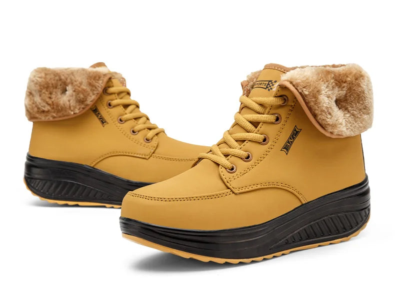 Womens Winter Snow Boots Warm Comfortable Non Slip Flat with  for Outdoor   women's shoes